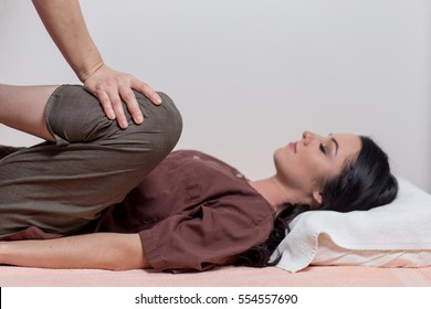 Thai massage leg stretching