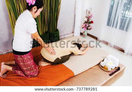 Thai massage stretching at hotel and resort , Spa Concept