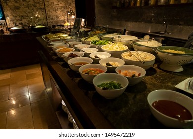 Thai Noodle Soup Station  At A Restaurant