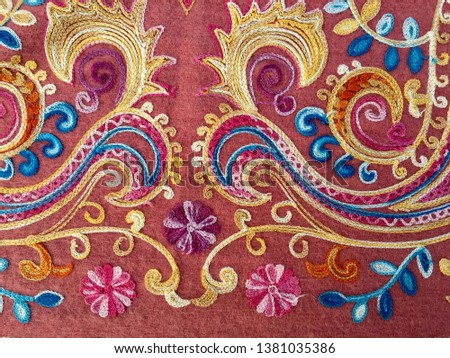 Thai pattern of pink fabric.