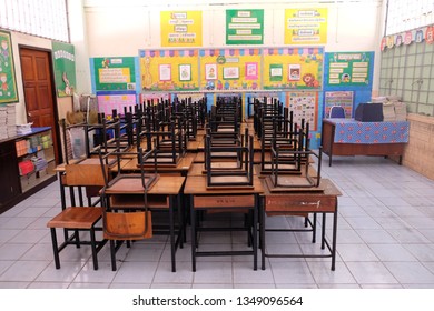 Thai Primary Class Room On Semester Break Taken At Npp School Bangkok  On 22 March 19