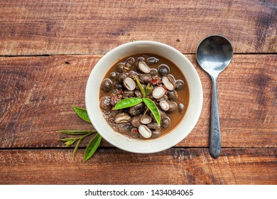 Thai Puff Ball Mushroom Curry. Northern Thailand Food.