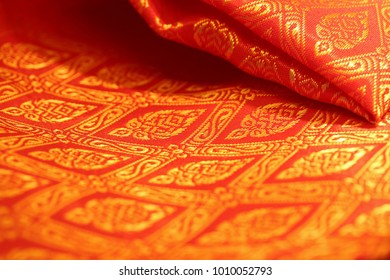 Thai silk for background serect focus.