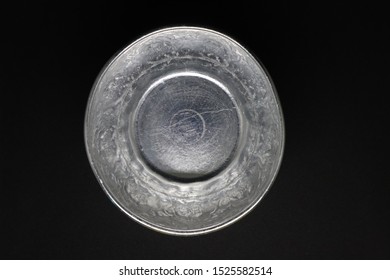 Thai Silver Bowl With Black Background