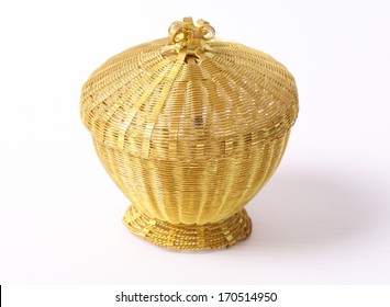 Thai style golden woven basket - Shutterstock ID 170514950