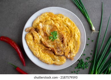 Thai Style Omelette, Top View.