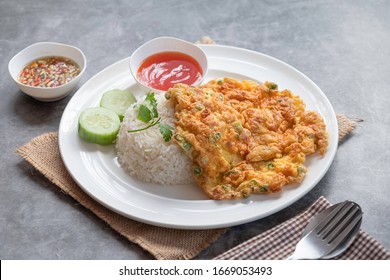 Thai Style Pork Omelette With Rice.