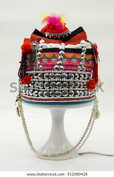 Thai Traditional Costume Colorful Traditional Hat Stock Photo 352080428