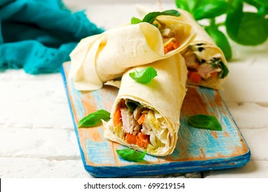 Thai Turkey Wrap..selective Focus