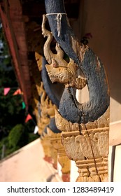 Thai Wooden Dragon Craft  At Wat Sri Khun Moung Chiang Khan Loei Thailand