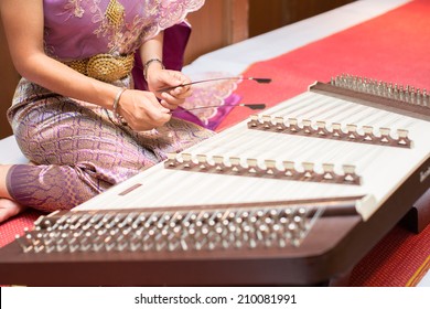 Thai Wooden Dulcimer Musical Instrument