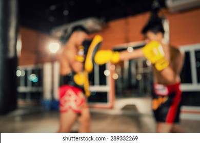 ThaiBoxing Gym match abstract blur sports background