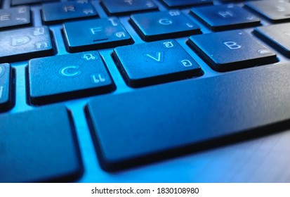 Thai-English Keyboard Notebook in Neon light 