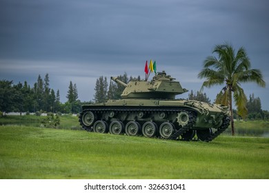 Thailand 2015 Oct 2, Military Tank At Armed Forces Academies Preparatory School,Nakorn Nayok,Thailand 