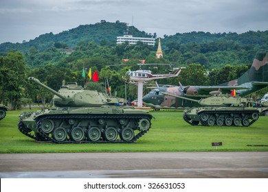 Thailand 2015 Oct 2, Military Tank At Armed Forces Academies Preparatory School,Nakorn Nayok,Thailand 