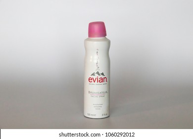 THAILAND, BANGKOK 4/3/2018: Evian Brumisateur Facial Spray isolated on white background.  - Shutterstock ID 1060292012
