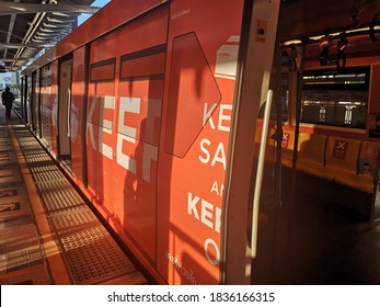 Thailand Bangkok September 16,2020 : Kerry Transport Company Billboard On BTS Sky Train