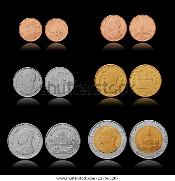 Thailand Coins Collection 25 50 Satang Stock Photo Edit Now