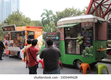 ฺBANGKOK, THAILAND- JAN 31, 2019:The Press Conference For Food Truck Operators, The Ministry Of Industry, Is The Organizer. , Held In The City's Culture Park Queen Sirikit National Convention Center.