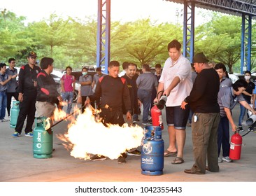 THAILAND - March 7 : Chonburi People Joined The Fire Drill And Basic Fire Fighting Training