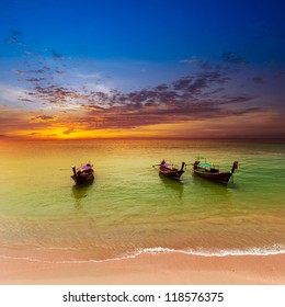 Thailand Nature Landscape. Tourism Background With Sea Beach. Holiday Journey Destination