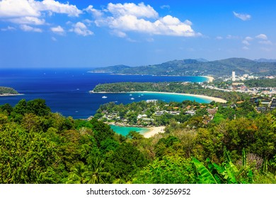Thailand, Phuket. View point of Kata Noi, Karon Beach and Karon Beach.