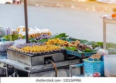  Thailand Street Food At Chiangmai. Snack Sale In Cart  