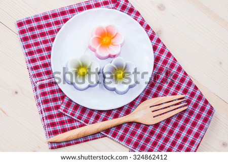 Similar – Hand holding a child’s plate of fresh fruit. Top view.