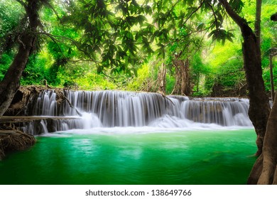 Thailand waterfall in Kanjanaburi (Huay Mae Kamin)