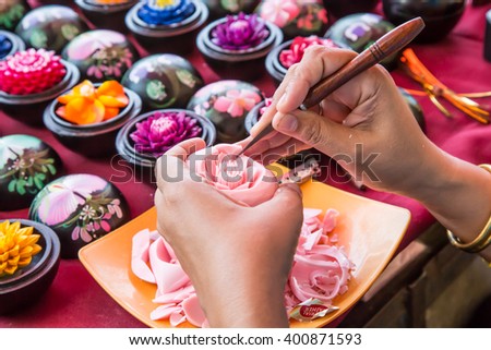 Thailander carving soap flower.