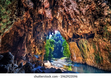 Tham Lod Cave In Mae Hong Son, Thailand.