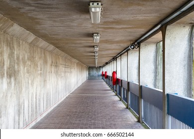 Thames Barrier Passageway In London, Part Of The Thames Path National Trail