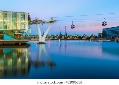 Thames Cable Car At Sunset In London