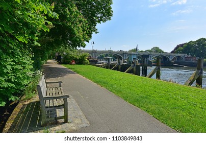 Thames Path At Richmond Lock And Weir.