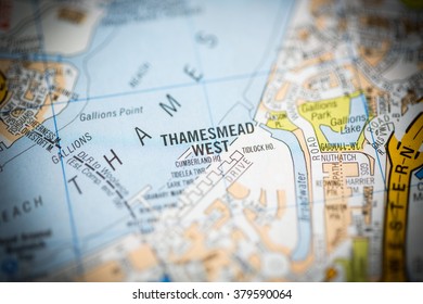 Thamesmead West. London, UK Map.