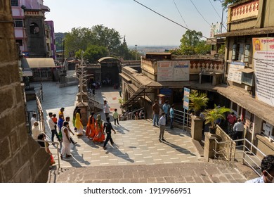 THANE, INDIA - Feb 06, 2021: Tujapur Mandi Maharashtra India Temple After Covid