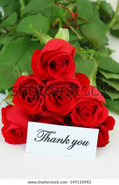 Thank You Card Red Roses Bouquet Stock Photo 149110982 | Shutterstock