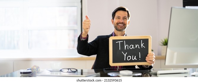 Thank You Corporate Job Appreciation Sign. Grateful Business Man