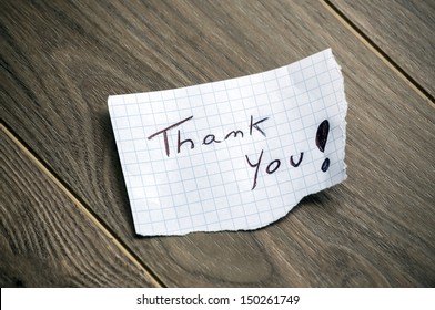 Thank You - Hand Writing Text On Wood Background