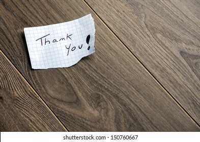 Thank You - Hand Writing Text On Wood Background With Space For Text