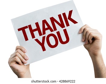 Thank You Placard Isolated On White Stock Photo 428869222 | Shutterstock