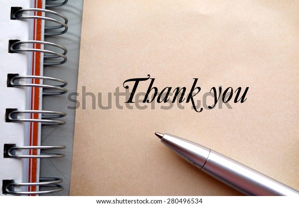 Thank You Text Write On Paper Stock Photo (Edit Now) 280496534