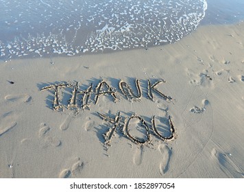 Thank You Text Written On Sand Stock Photo 1852897054 | Shutterstock