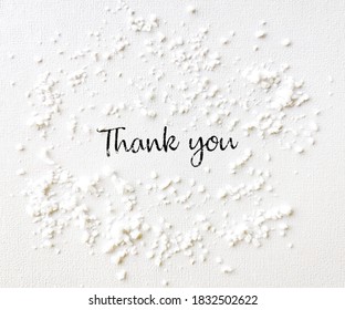 Thank You Winter Card On A White Background