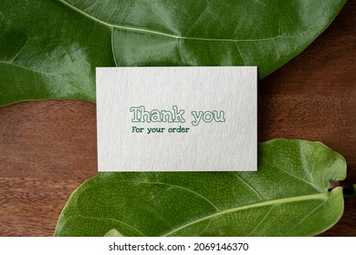 Thank You For Your Order Card