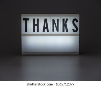 'THANKS' In Retro Lightbox