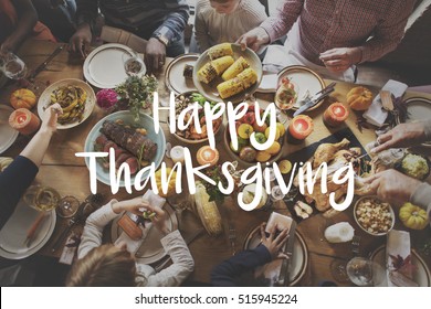 Thanksgiving Blessing Celebrating Grateful Meal Concept