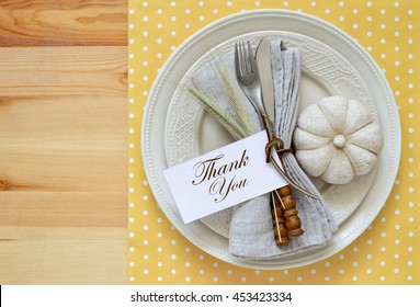 Thanksgiving Conceptual Table Setting, View From Above