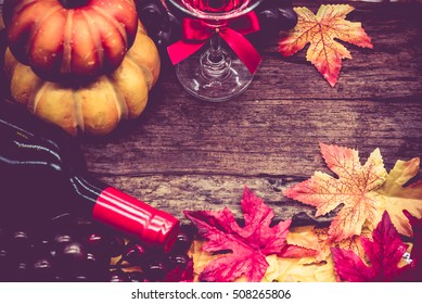 Thanksgiving Day, Red Wine In Autumn