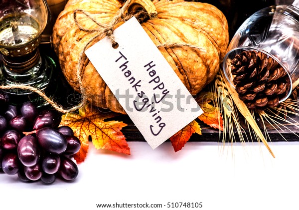 Thanksgiving Decoration Frame Tag Fruit Autumn Stock Photo Edit